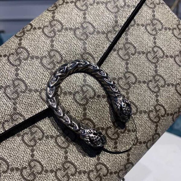 1:1 Replica Gucci Dionysus Mini Chain Bag Beige/Ebony GG Supreme Canvas For Women 8in/20cm GG 401231 KHNSN 8642