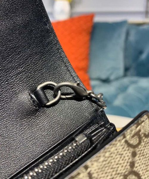 1:1 Replica Gucci Dionysus Mini Chain Bag Beige/Ebony GG Supreme Canvas For Women 8in/20cm GG 401231 KHNSN 8642