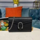 1:1 Replica Gucci Dionysus Mini Chain Bag Black Metal-Free Tanned For Women 8in/20cm GG 401231 CAOGN 8176