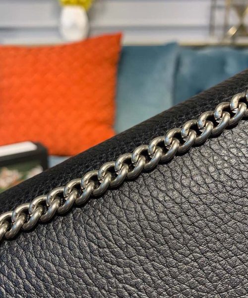 1:1 Replica Gucci Dionysus Mini Chain Bag Black Metal-Free Tanned For Women 8in/20cm GG 401231 CAOGN 8176