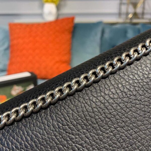 1:1 Replica Gucci Dionysus Mini Chain Bag Black Metal-Free Tanned For Women 8in/20cm GG 401231 CAOGN 8176