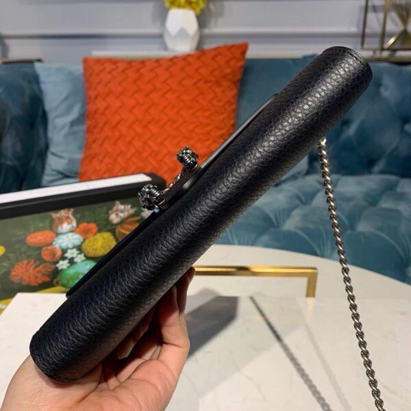 1:1 Replica Gucci Dionysus Mini Chain Bag Black Metal-Free Tanned For Women 8in/20cm GG 401231 CAOGN 8176