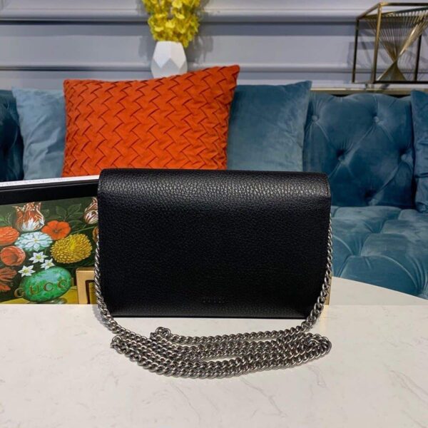 1:1 Replica Gucci Dionysus Mini Chain Bag Black Metal-Free Tanned For Women 8in/20cm GG 401231 CAOGN 8176