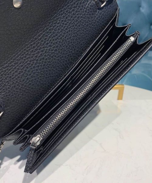 1:1 Replica Gucci Dionysus Mini Chain Bag Black Metal-Free Tanned For Women 8in/20cm GG 401231 CAOGN 8176