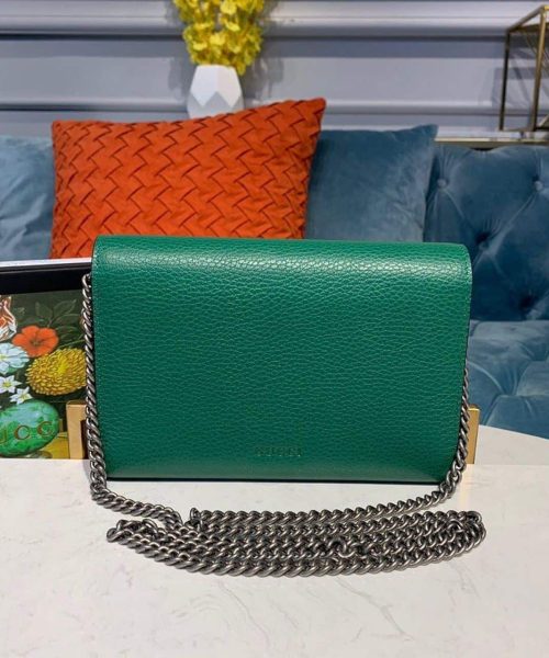 1:1 Replica Gucci Dionysus Mini Chain Bag Emerald Green Metal-Free Tanned For Women 8in/20cm GG 401231 CAOGX 3120