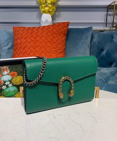 1:1 Replica Gucci Dionysus Mini Chain Bag Emerald Green Metal-Free Tanned For Women 8in/20cm GG 401231 CAOGX 3120