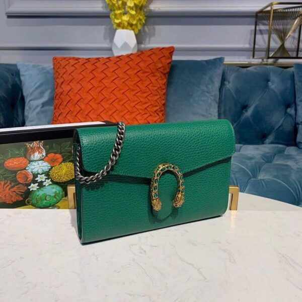 1:1 Replica Gucci Dionysus Mini Chain Bag Emerald Green Metal-Free Tanned For Women 8in/20cm GG 401231 CAOGX 3120