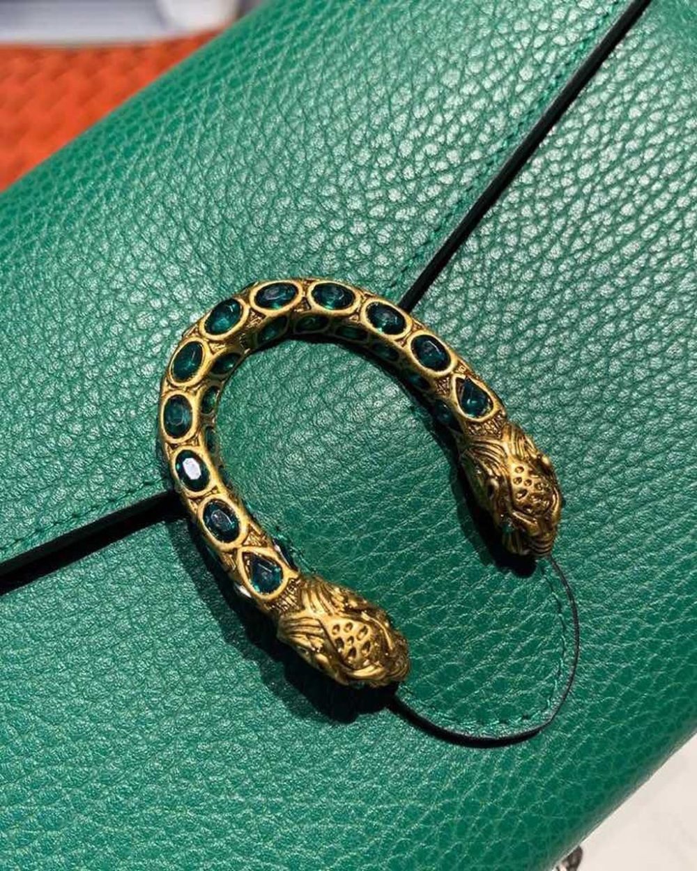 1:1 Replica Gucci Dionysus Mini Chain Bag Emerald Green Metal-Free Tanned For Women 8in/20cm GG 401231 CAOGX 3120