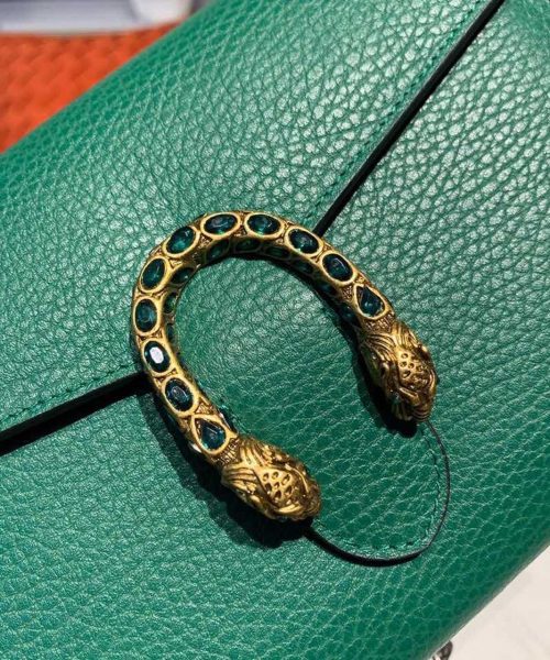 1:1 Replica Gucci Dionysus Mini Chain Bag Emerald Green Metal-Free Tanned For Women 8in/20cm GG 401231 CAOGX 3120