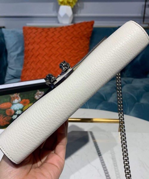 1:1 Replica Gucci Dionysus Mini Chain Bag White Metal-Free Tanned For Women 8in/20cm GG 401231 CAOGM 9174
