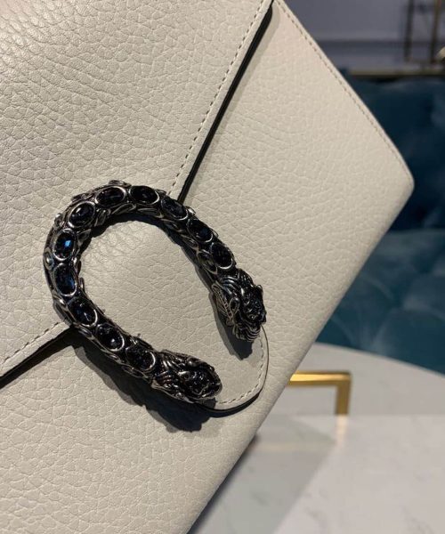1:1 Replica Gucci Dionysus Mini Chain Bag White Metal-Free Tanned For Women 8in/20cm GG 401231 CAOGM 9174