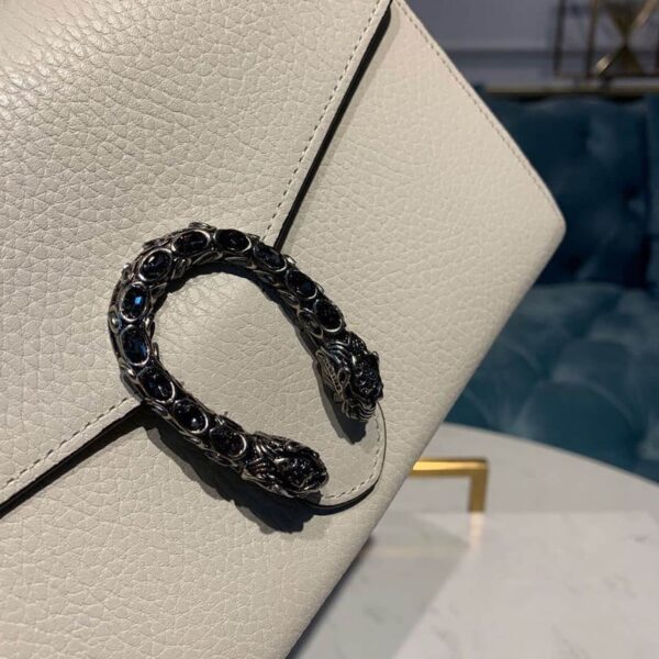 1:1 Replica Gucci Dionysus Mini Chain Bag White Metal-Free Tanned For Women 8in/20cm GG 401231 CAOGM 9174