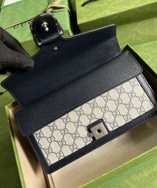 1:1 Replica Gucci Dionysus Small GG Shoulder Bag Beige And Blue GG Supreme Canvas For Women 10in/25cm 499623 K9GSN 4075