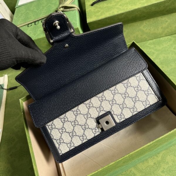 1:1 Replica Gucci Dionysus Small GG Shoulder Bag Beige And Blue GG Supreme Canvas For Women 10in/25cm 499623 K9GSN 4075