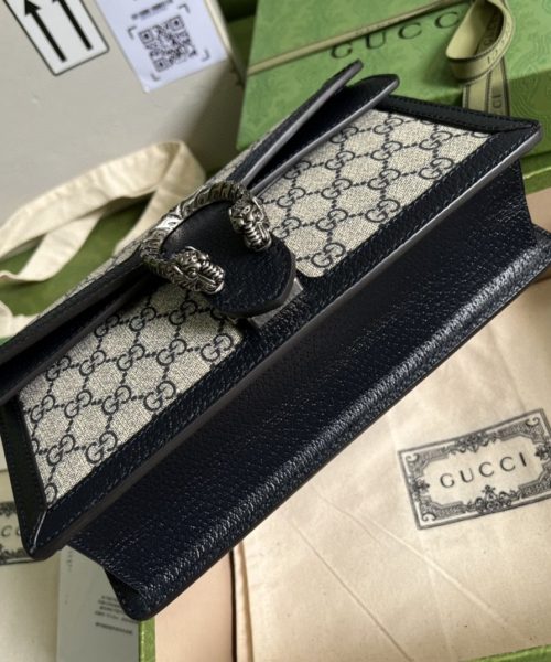 1:1 Replica Gucci Dionysus Small GG Shoulder Bag Beige And Blue GG Supreme Canvas For Women 10in/25cm 499623 K9GSN 4075