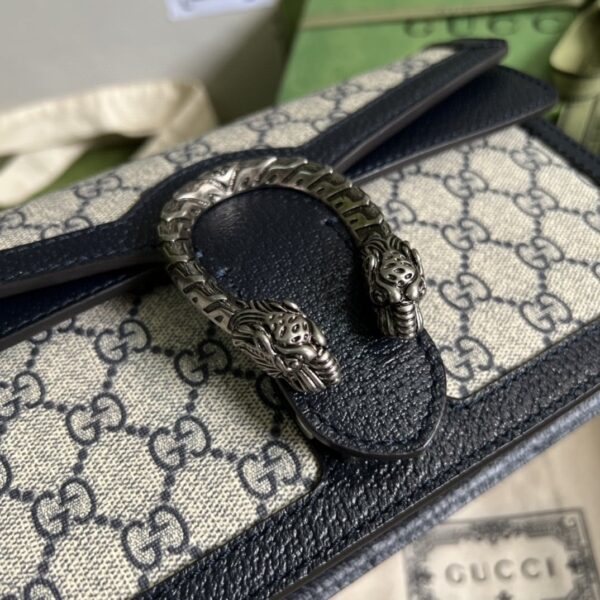 1:1 Replica Gucci Dionysus Small GG Shoulder Bag Beige And Blue GG Supreme Canvas For Women 10in/25cm 499623 K9GSN 4075