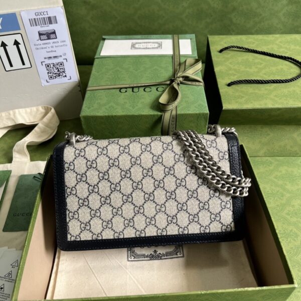 1:1 Replica Gucci Dionysus Small GG Shoulder Bag Beige And Blue GG Supreme Canvas For Women 10in/25cm 499623 K9GSN 4075