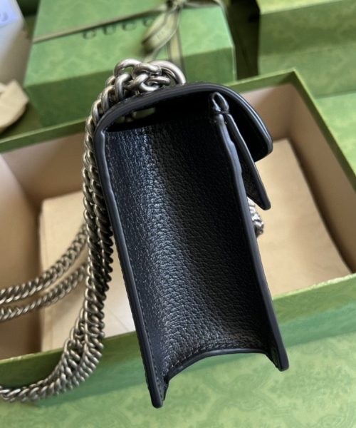 1:1 Replica Gucci Dionysus Small GG Shoulder Bag Black And Ivory GG Denim Jacquard For Women 10in/25cm 499623 UN3BN 1274