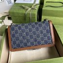 1:1 Replica Gucci Dionysus Small Shoulder Bag Dark Blue And Ivory Eco Washed Organic GG Jacquard Deni For Women 11in/28cm 400249 2KQFN 4483