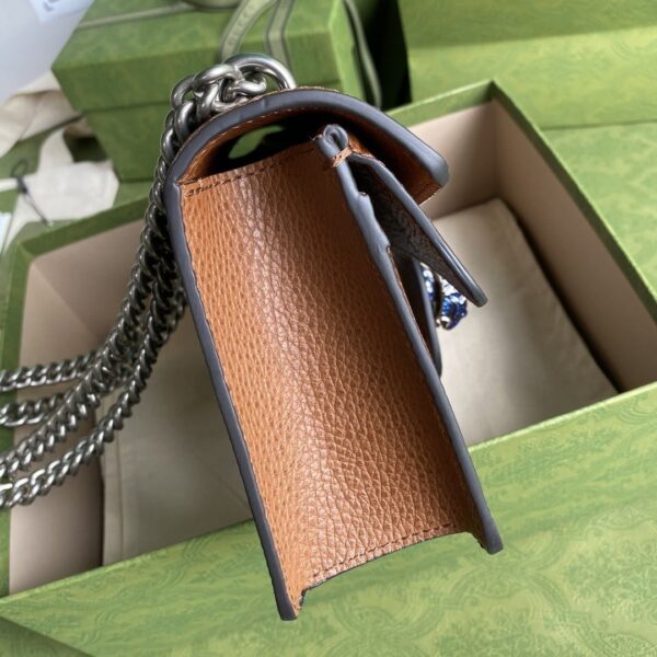 1:1 Replica Gucci Dionysus Small Shoulder Bag Dark Blue And Ivory Eco Washed Organic GG Jacquard Deni For Women 11in/28cm 400249 2KQFN 4483