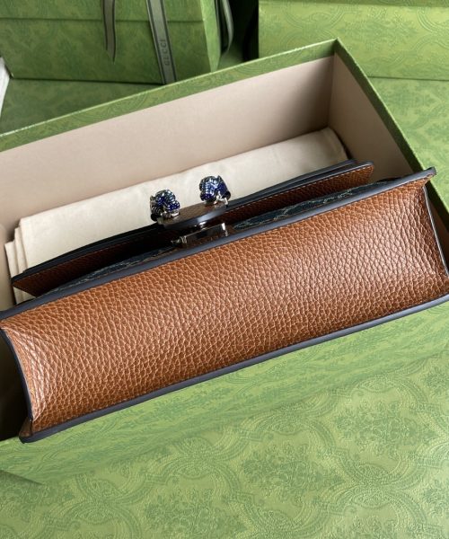 1:1 Replica Gucci Dionysus Small Shoulder Bag Dark Blue And Ivory Eco Washed Organic GG Jacquard Deni For Women 11in/28cm 400249 2KQFN 4483