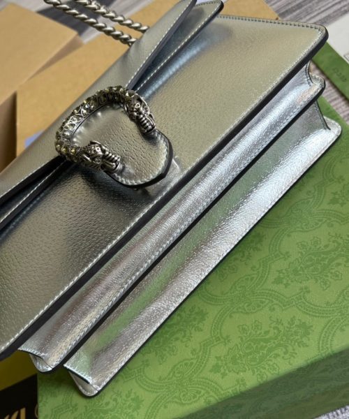 1:1 Replica Gucci Dionysus Small Shoulder Bag Silver For Women, Women's Bags 10in/26cm GG 499623 1TRBN 8173