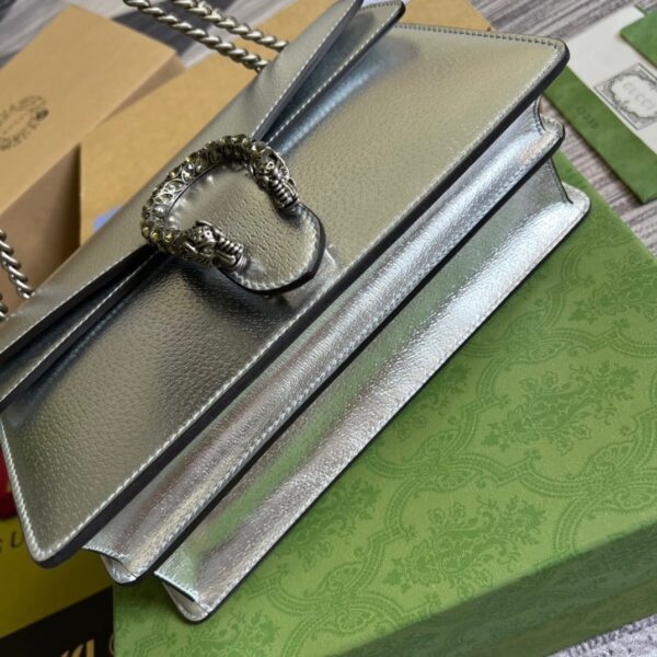 1:1 Replica Gucci Dionysus Small Shoulder Bag Silver For Women, Women's Bags 10in/26cm GG 499623 1TRBN 8173