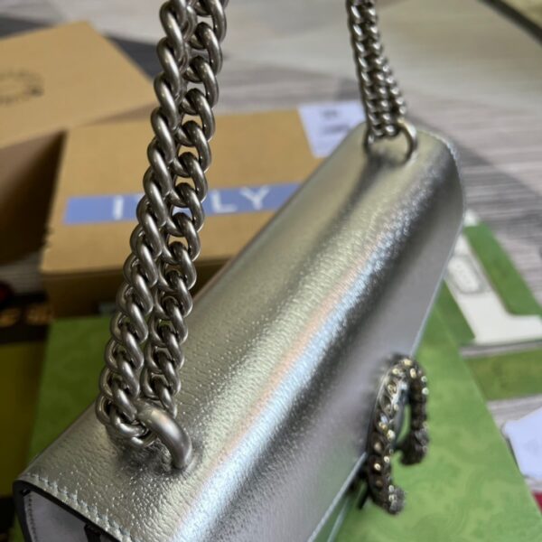 1:1 Replica Gucci Dionysus Small Shoulder Bag Silver For Women, Women's Bags 10in/26cm GG 499623 1TRBN 8173