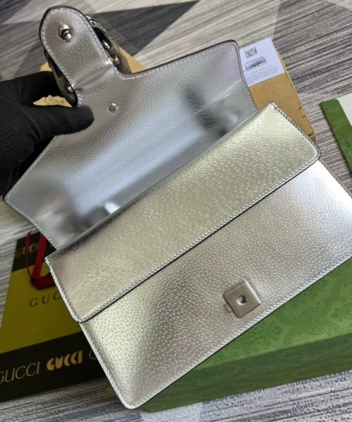 1:1 Replica Gucci Dionysus Small Shoulder Bag Silver For Women, Women's Bags 10in/26cm GG 499623 1TRBN 8173