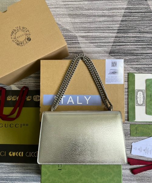 1:1 Replica Gucci Dionysus Small Shoulder Bag Silver For Women, Women's Bags 10in/26cm GG 499623 1TRBN 8173