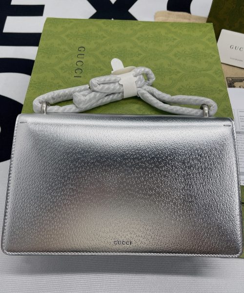 1:1 Replica Gucci Dionysus Small Shoulder Bag Silver For Women, Women's Bags 10in/26cm GG 499623 1TRBN 8173