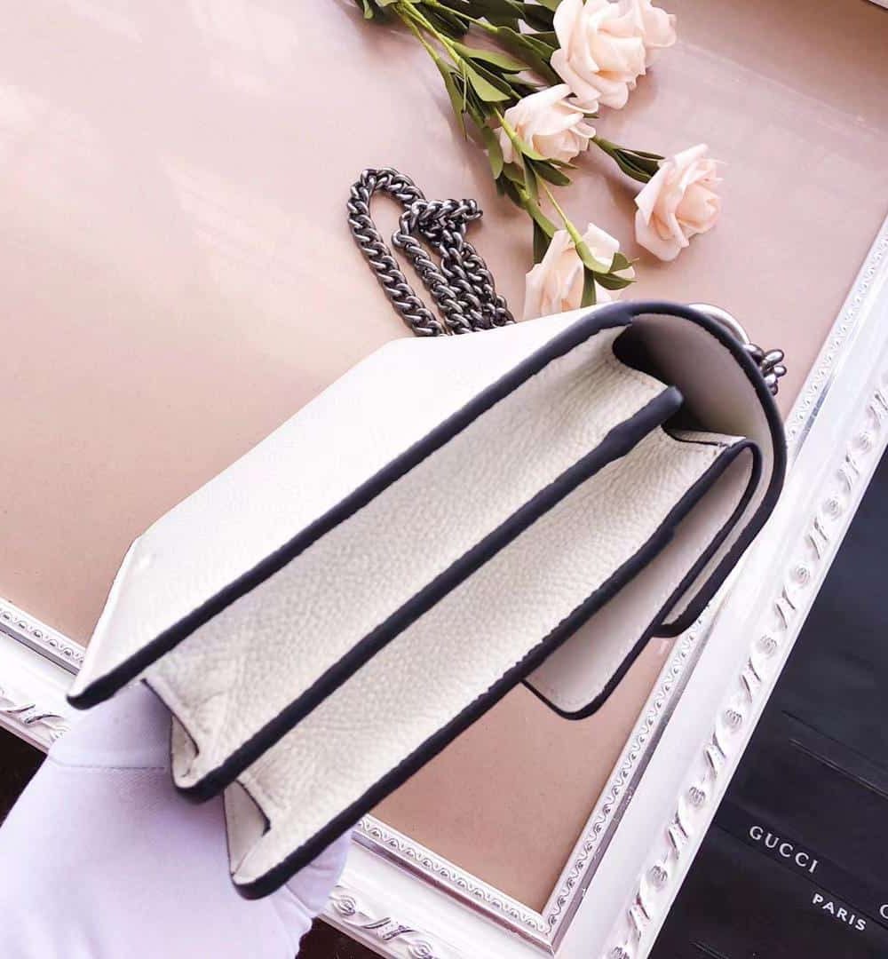 1:1 Replica Gucci Dionysus Small Shoulder Bag White For Women 11in/28cm GG 400249 0K7JN 9680