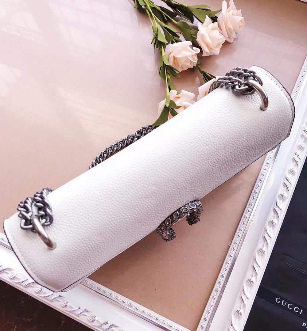 1:1 Replica Gucci Dionysus Small Shoulder Bag White For Women 11in/28cm GG 400249 0K7JN 9680