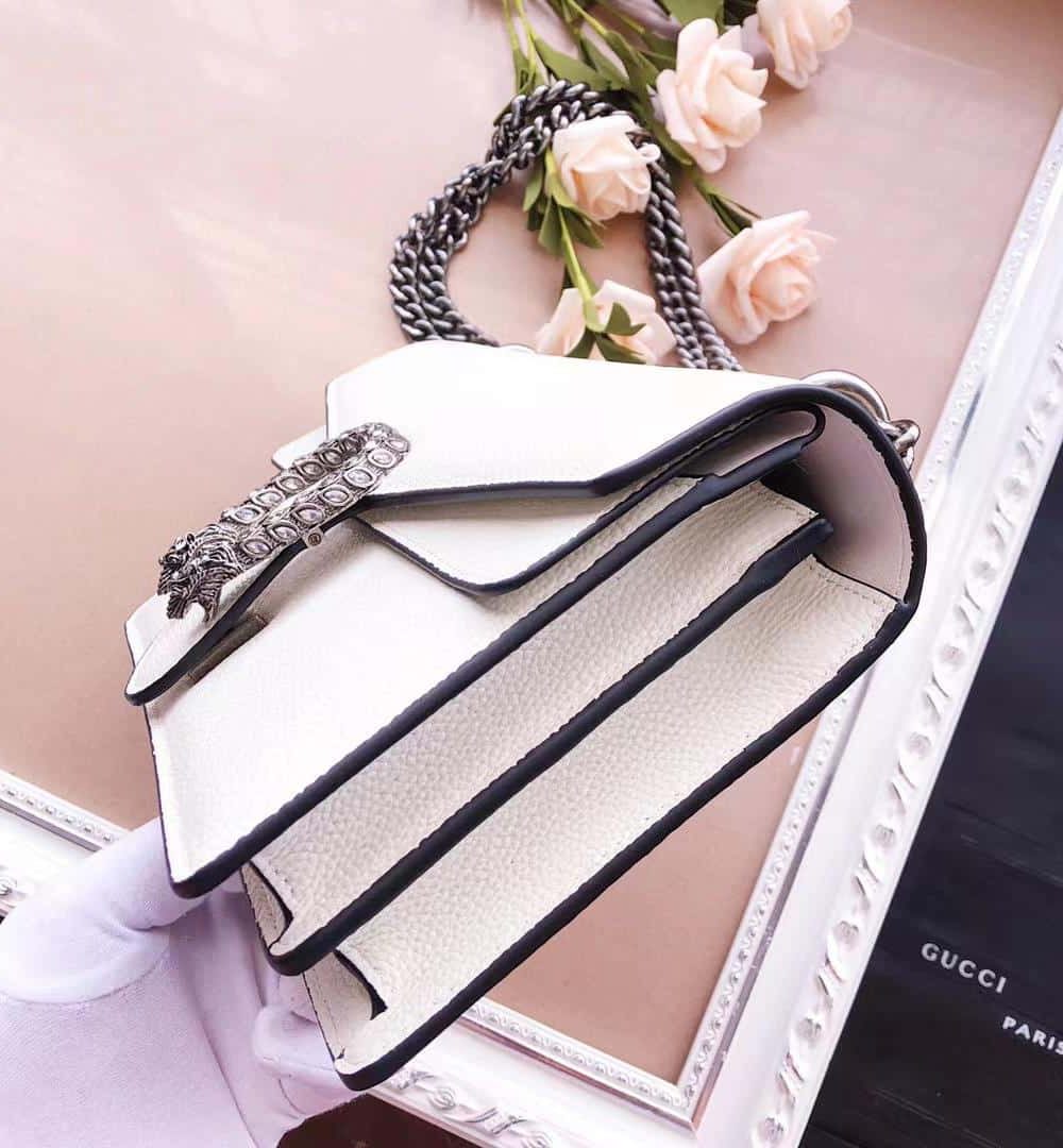 1:1 Replica Gucci Dionysus Small Shoulder Bag White For Women 11in/28cm GG 400249 0K7JN 9680