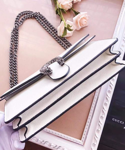 1:1 Replica Gucci Dionysus Small Shoulder Bag White For Women 11in/28cm GG 400249 0K7JN 9680