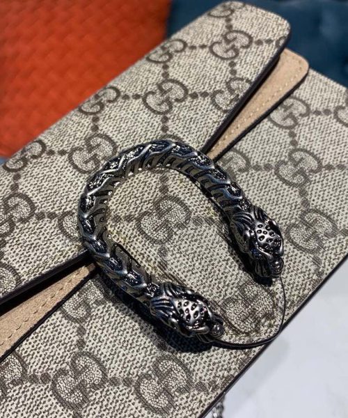 1:1 Replica Gucci Dionysus Super Mini Bag Emerald GG Supreme Canvas Made Using An Earth-Conscious Process With Taupe Detail For Women 6.5in/16.5cm GG ‎476432 KHNRN 8642