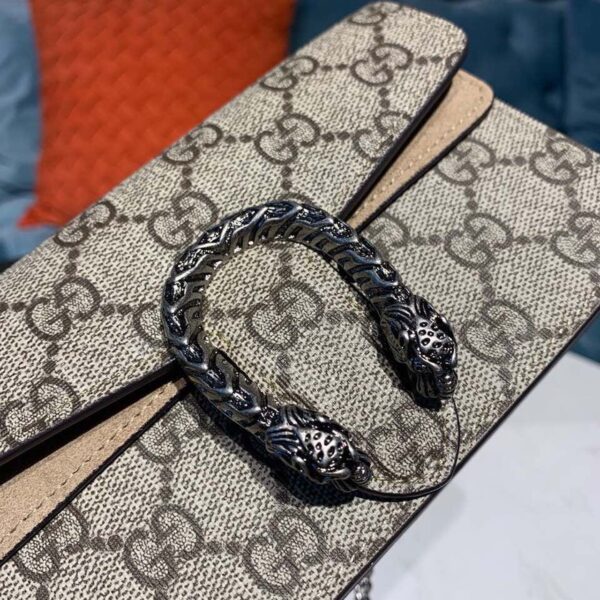 1:1 Replica Gucci Dionysus Super Mini Bag Emerald GG Supreme Canvas Made Using An Earth-Conscious Process With Taupe Detail For Women 6.5in/16.5cm GG ‎476432 KHNRN 8642