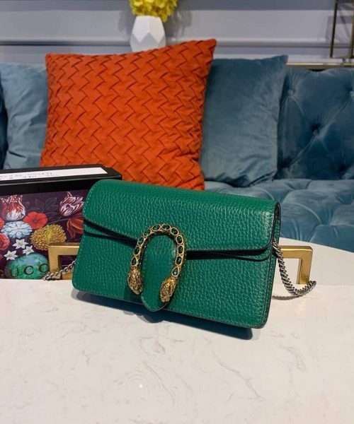 1:1 Replica Gucci Dionysus Super Mini Bag Emerald Green Metal-Free Tanned For Women 6.5in/16.5cm GG 476432 CAOGX 3120