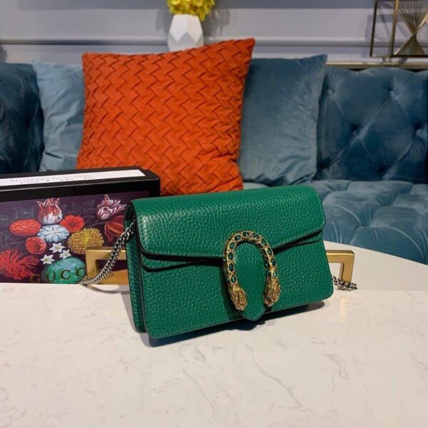 1:1 Replica Gucci Dionysus Super Mini Bag Emerald Green Metal-Free Tanned For Women 6.5in/16.5cm GG 476432 CAOGX 3120