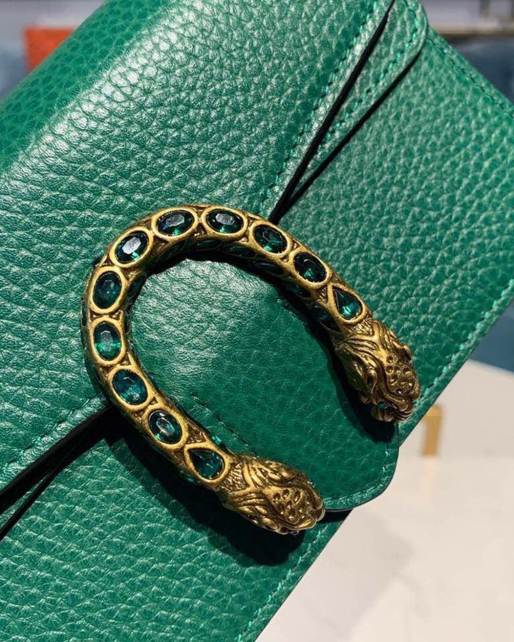 1:1 Replica Gucci Dionysus Super Mini Bag Emerald Green Metal-Free Tanned For Women 6.5in/16.5cm GG 476432 CAOGX 3120