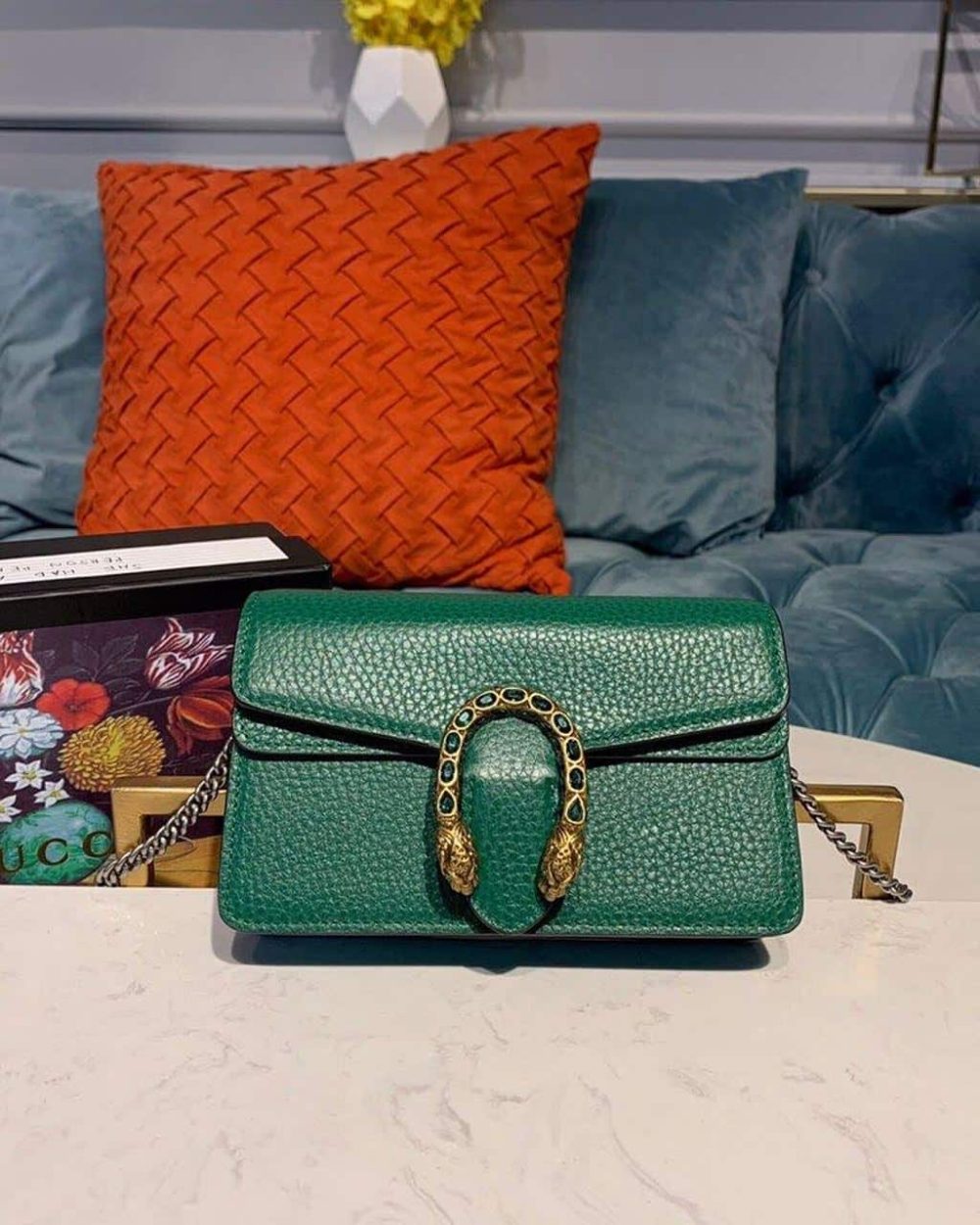 1:1 Replica Gucci Dionysus Super Mini Bag Emerald Green Metal-Free Tanned For Women 6.5in/16.5cm GG 476432 CAOGX 3120