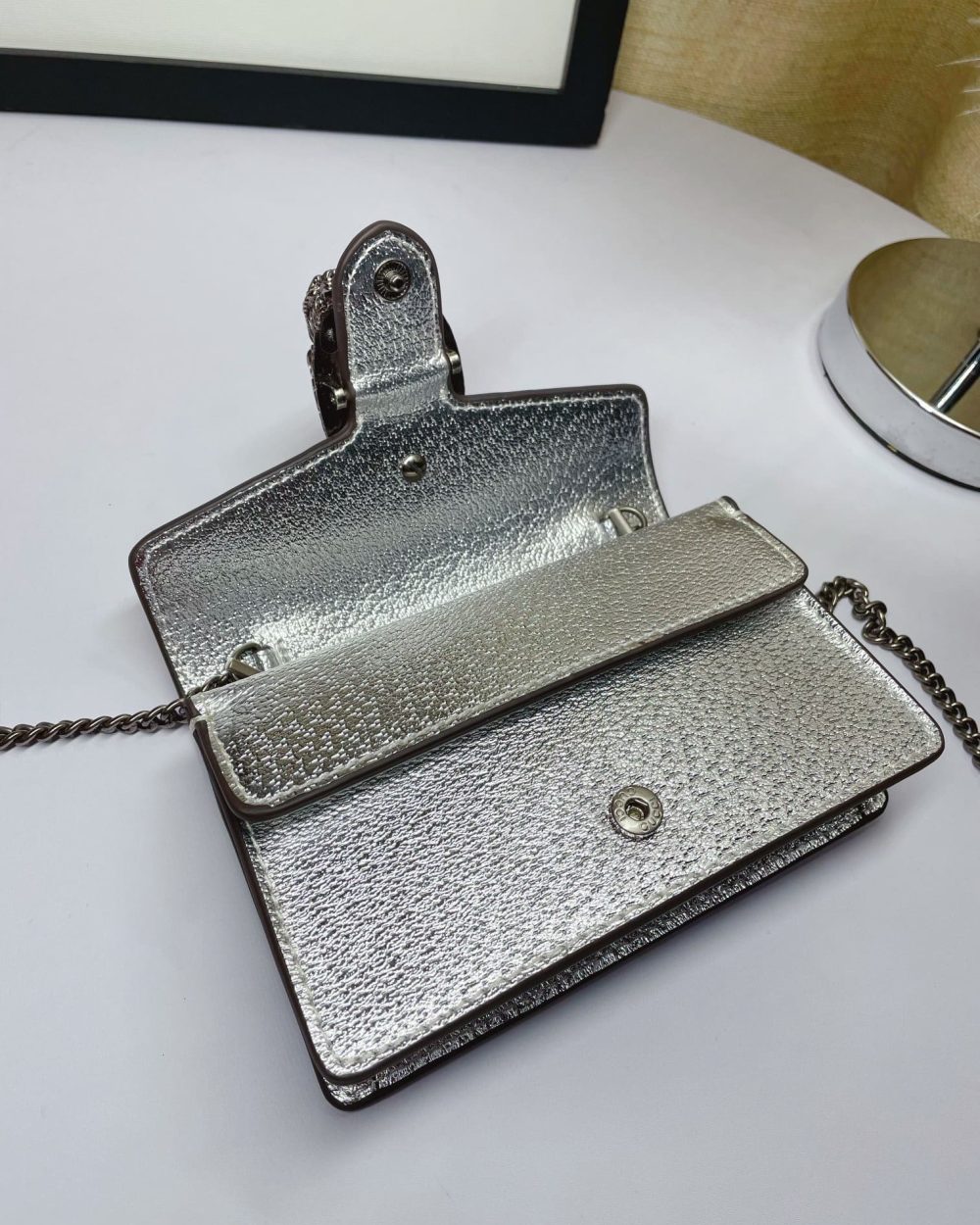 1:1 Replica Gucci Dionysus Super Mini Bag Silver For Women, Women's Bags 6.5in/17cm GG 476432 1TRBN 8173