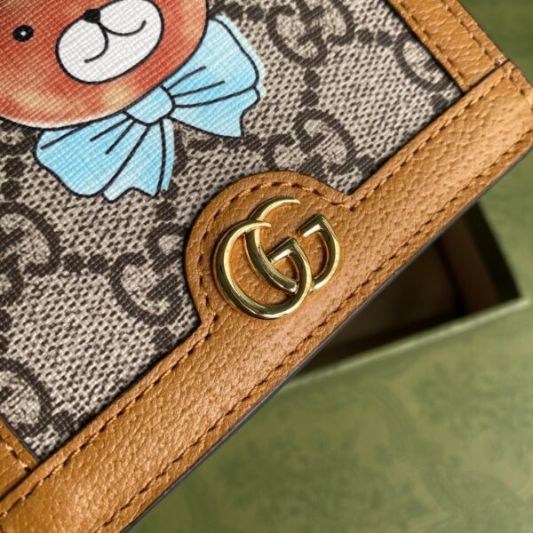 Gucci Disney KAI Brown Card Case Wallet For Men, Men's Wallet 11cm/4.3in GG