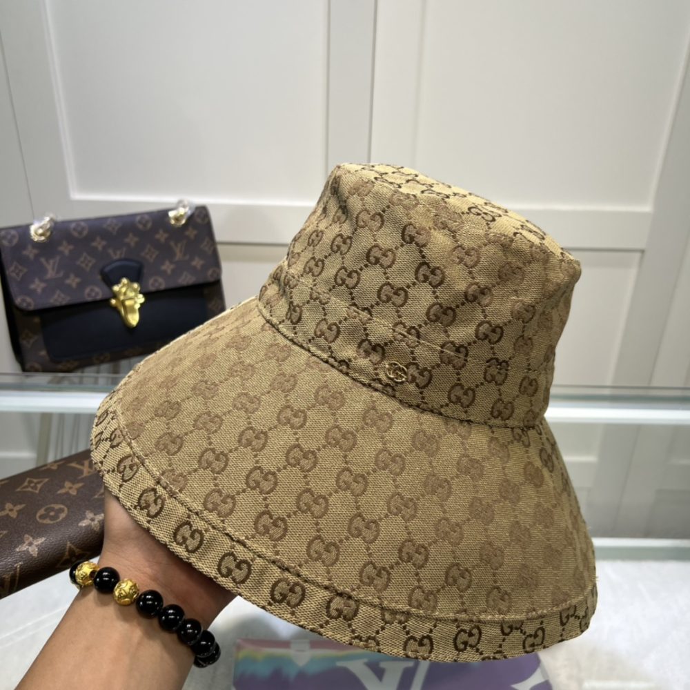 Gucci Eco Washed Denim Wide Brim Hat Beige GG Hat 631958 KQW00 9700 - Image 2