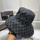 Gucci Eco Washed Denim Wide Brim Hat Dark Blue GG Hat 631958 3HAAH 4900