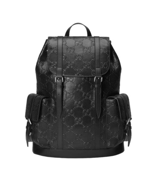 1:1 Replica Gucci Embossed Backpack GG Black For Men 41cm / 16.1in 625770 1W3BN 1000