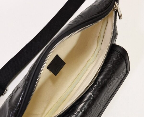 1:1 Replica Gucci Embossed Belt Bag Black For Men 11in/28cm 645093 1W3CN 1000