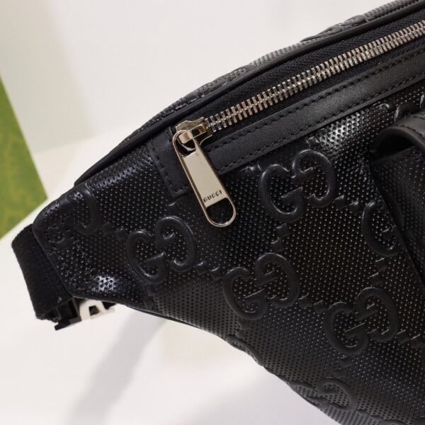 1:1 Replica Gucci Embossed Belt Bag Black For Men 11in/28cm 645093 1W3CN 1000