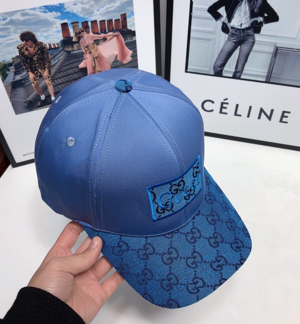Gucci GG Baseball Hat Blue GG Hat