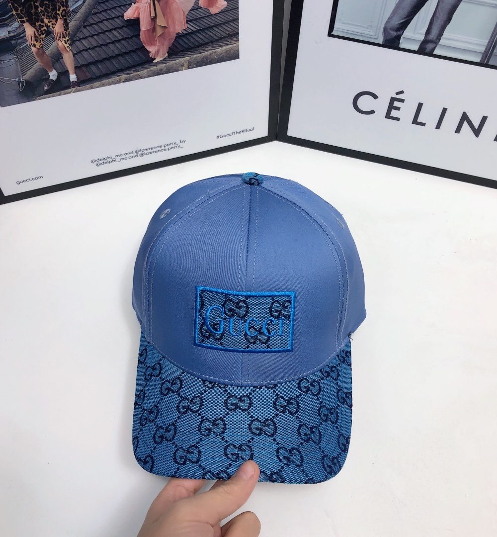 Gucci GG Baseball Hat Blue GG Hat